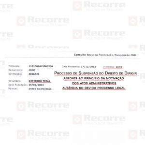 Suspensão deferido na jari em fev de 2014 dev proc legal