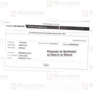 Suspensão deferido na defesa prévia em março de 2015