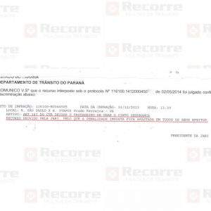 Multa art 167 cinto de segurança arquivado pela jari