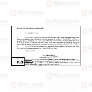 Arquivamento multa DPRF
